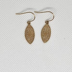 14K Solid Yellow Gold Filigree Earrings